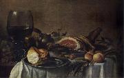 Still life with Ham Pieter Claesz